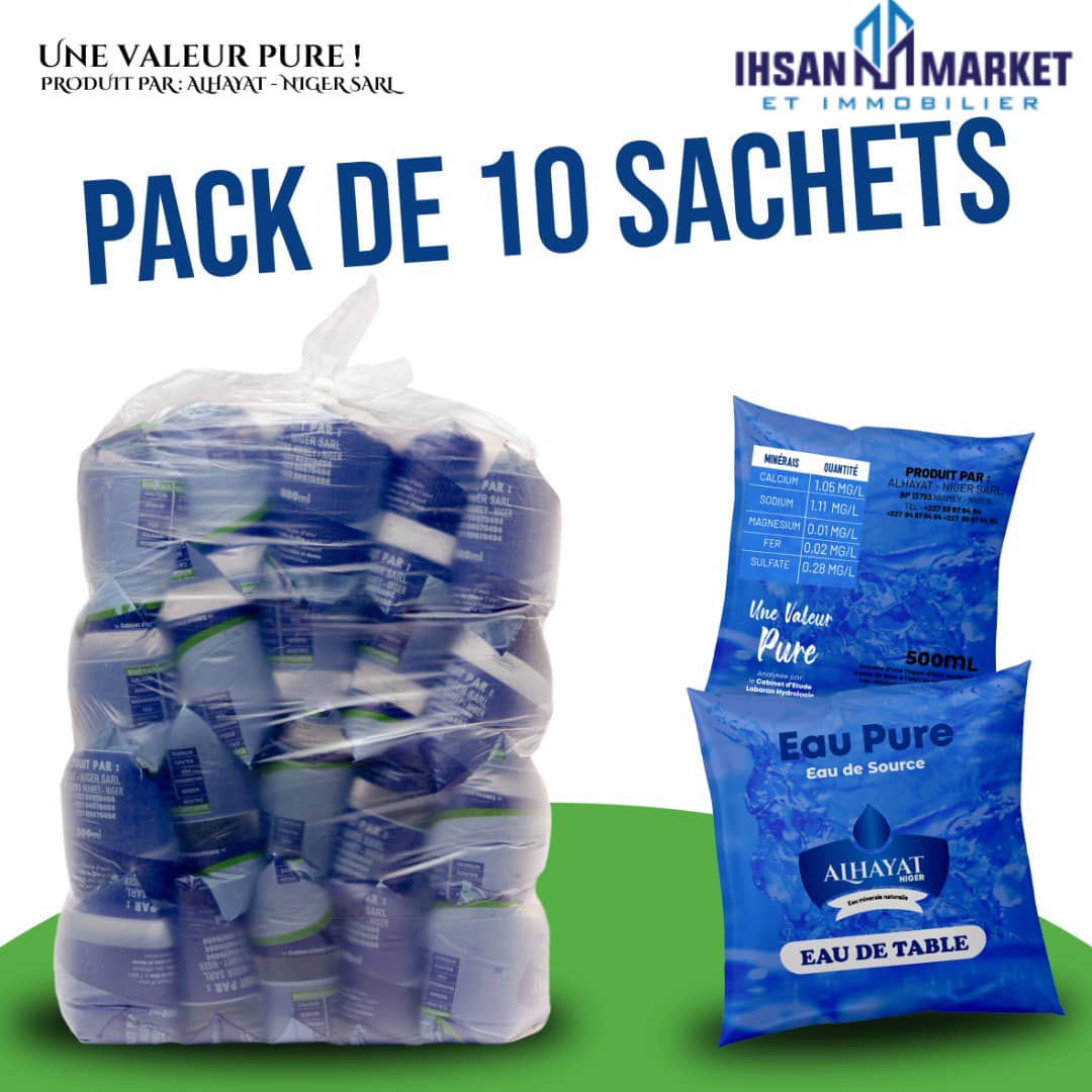 EAU PURE ALHAYAT - PACK DE 10 SACHETS